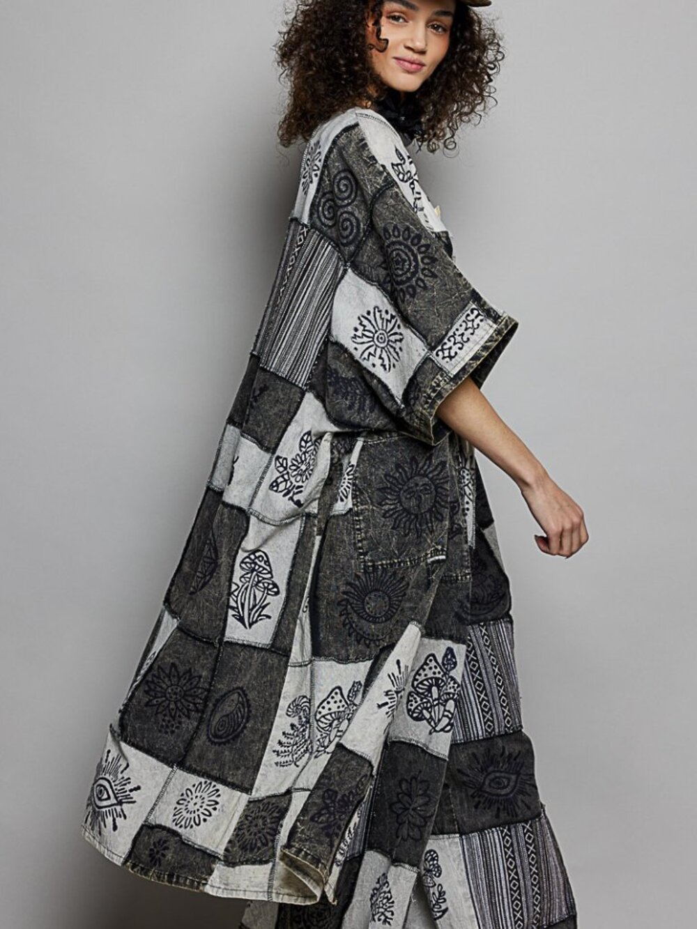 POL Patchwork Duster Kimono